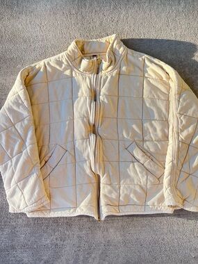 Free People Dolman quilted sesame jacket heavyweight coat